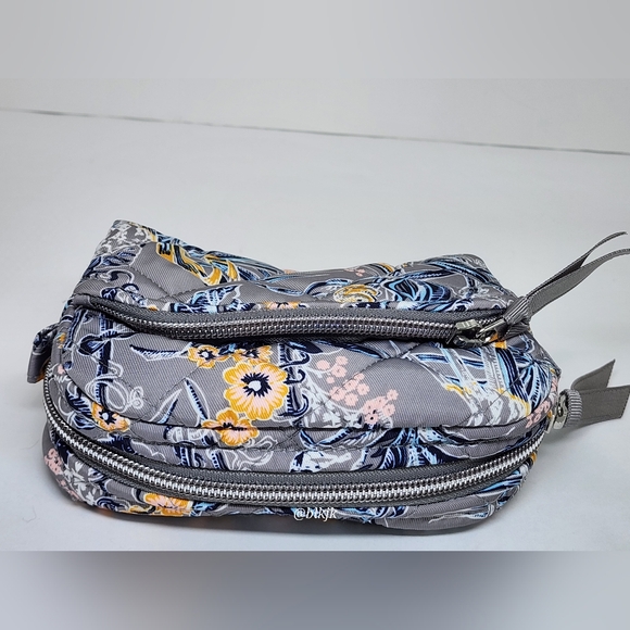 Vera Bradley Cosmetic Bag And  Zip ID Case *Grey/Citron* NWT - Picture 4 of 14